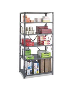 SAF6270 COMMERCIAL STEEL SHELVING UNIT, SIX-SHELF, 36W X 24D X 75H, DARK GRAY