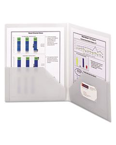SMD87706 FRAME VIEW POLY TWO-POCKET FOLDER, 11 X 8 1/2, CLEAR/OYSTER, 5/PACK