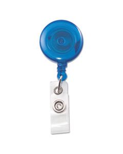 AVT75472 TRANSLUCENT RETRACTABLE ID CARD REEL, 34" EXTENSION, BLUE, 12/PACK