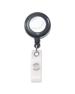 AVT75407 DELUXE RETRACTABLE ID REEL WITH BADGE HOLDER, 24" EXTENSION, BLACK, 12/BOX