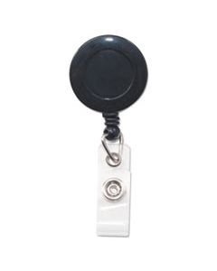 AVT75548 SWIVEL-BACK RETRACTABLE ID CARD REEL, 30" EXTENSION, BLACK, 12/PACK