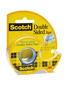 MMM667 DOUBLE-SIDED REMOVABLE TAPE IN HANDHELD DISPENSER, 1" CORE, 0.75" X 33.33 FT, CLEAR
