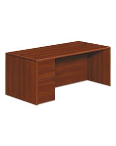 HON10788LCO 10700 SERIES SINGLE PEDESTAL DESK, FULL LEFT PEDESTAL, 72W X 36D X 29.5H, COGNAC