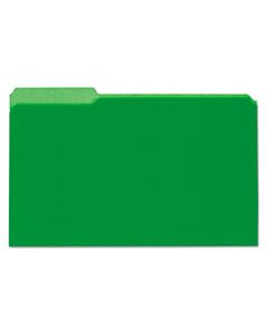 UNV15302 INTERIOR FILE FOLDERS, 1/3-CUT TABS, LEGAL SIZE, GREEN, 100/BOX