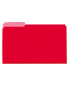 UNV15303 INTERIOR FILE FOLDERS, 1/3-CUT TABS, LEGAL SIZE, RED, 100/BOX