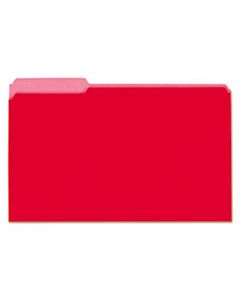 UNV15303 INTERIOR FILE FOLDERS, 1/3-CUT TABS, LEGAL SIZE, RED, 100/BOX