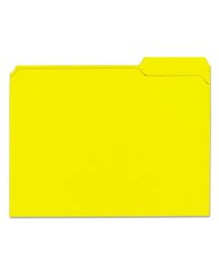 UNV16164 REINFORCED TOP-TAB FILE FOLDERS, 1/3-CUT TABS, LETTER SIZE, YELLOW, 100/BOX