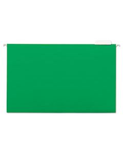 UNV14217 DELUXE BRIGHT COLOR HANGING FILE FOLDERS, LEGAL SIZE, 1/5-CUT TAB, BRIGHT GREEN, 25/BOX