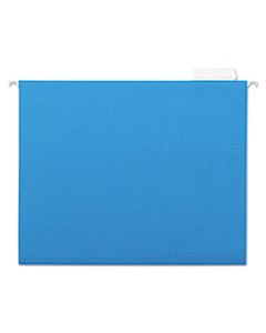 UNV14116 DELUXE BRIGHT COLOR HANGING FILE FOLDERS, LETTER SIZE, 1/5-CUT TAB, BLUE, 25/BOX