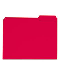 UNV16163 REINFORCED TOP-TAB FILE FOLDERS, 1/3-CUT TABS, LETTER SIZE, RED, 100/BOX