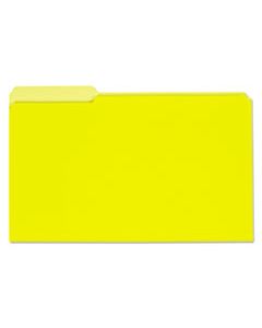 UNV15304 INTERIOR FILE FOLDERS, 1/3-CUT TABS, LEGAL SIZE, YELLOW, 100/BOX