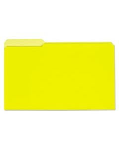 UNV15304 INTERIOR FILE FOLDERS, 1/3-CUT TABS, LEGAL SIZE, YELLOW, 100/BOX