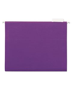 UNV14120 DELUXE BRIGHT COLOR HANGING FILE FOLDERS, LETTER SIZE, 1/5-CUT TAB, VIOLET, 25/BOX