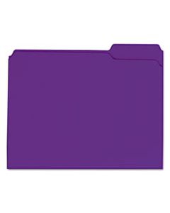 UNV16165 REINFORCED TOP-TAB FILE FOLDERS, 1/3-CUT TABS, LETTER SIZE, VIOLET, 100/BOX