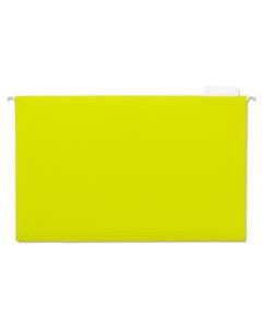 UNV14219 DELUXE BRIGHT COLOR HANGING FILE FOLDERS, LEGAL SIZE, 1/5-CUT TAB, YELLOW, 25/BOX