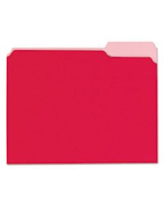 UNV12303 INTERIOR FILE FOLDERS, 1/3-CUT TABS, LETTER SIZE, RED, 100/BOX