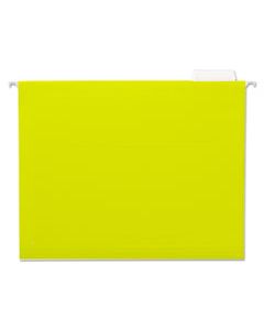 UNV14119 DELUXE BRIGHT COLOR HANGING FILE FOLDERS, LETTER SIZE, 1/5-CUT TAB, YELLOW, 25/BOX