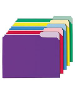 UNV12306 INTERIOR FILE FOLDERS, 1/3-CUT TABS, LETTER SIZE, ASSORTED, 100/BOX