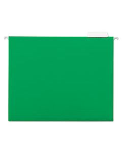 UNV14117 DELUXE BRIGHT COLOR HANGING FILE FOLDERS, LETTER SIZE, 1/5-CUT TAB, BRIGHT GREEN, 25/BOX