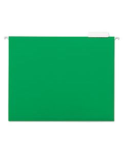 UNV14117 DELUXE BRIGHT COLOR HANGING FILE FOLDERS, LETTER SIZE, 1/5-CUT TAB, BRIGHT GREEN, 25/BOX