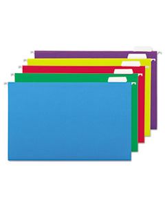UNV14221 DELUXE BRIGHT COLOR HANGING FILE FOLDERS, LEGAL SIZE, 1/5-CUT TAB, ASSORTED, 25/BOX