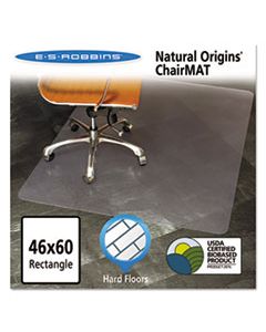 ESR143022 NATURAL ORIGINS CHAIR MAT FOR HARD FLOORS, 46 X 60, CLEAR