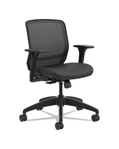 HONQTMMY1ACU10 QUOTIENT SERIES MESH MID-BACK TASK CHAIR, SUPPORTS UP TO 300 LBS., BLACK SEAT/BLACK BACK, BLACK BASE
