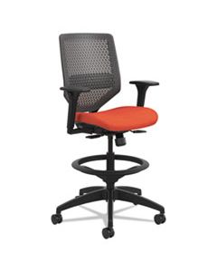 HONSVSR1ACLC46T SOLVE SERIES REACTIV BACK TASK STOOL, 33" SEAT HEIGHT, SUPPORTS UP TO 300 LBS., BITTERSWEET SEAT/CHARCOAL BACK, BLACK BASE