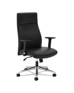 BSXVL108SB11 DEFINE EXECUTIVE HIGH-BACK LEATHER CHAIR, SUPPORTS UP TO 250 LBS., BLACK SEAT/BLACK BACK, POLISHED CHROME BASE