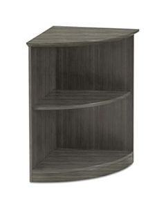 MEDINA SERIES QUARTER ROUND TWO-SHELF BOOKCASE, 20W X 20W X 29 1/2H, GRAY STEEL