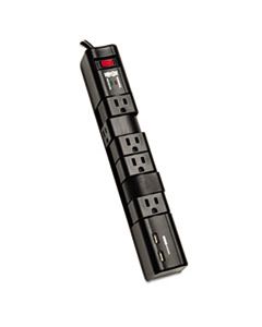 TRPTLP608RUSBB PROTECT IT! SURGE PROTECTOR, 6 OUTLETS/2 USB, 8 FT. CORD, 1080 JOULES, BLACK
