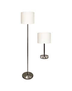 LEDL9135 SLIM LINE LAMP SET, TABLE 12 5/8" HIGH AND FLOOR 61.5" HIGH, 12"; 6"W X 61.5"; 12.63"H, SILVER