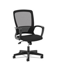 BSXVL525ES10 HVL525 MESH HIGH-BACK TASK CHAIR, SUPPORTS UP TO 250 LBS., BLACK SEAT/BLACK BACK, BLACK BASE