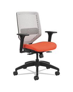 HONSVR1AILC46TK SOLVE SERIES REACTIV BACK TASK CHAIR, SUPPORTS UP TO 300 LBS., BITTERSWEET SEAT/TITANIUM BACK, BLACK BASE