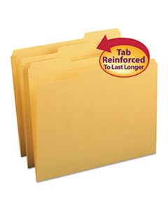 SMD12234 REINFORCED TOP TAB COLORED FILE FOLDERS, 1/3-CUT TABS, LETTER SIZE, GOLDENROD, 100/BOX