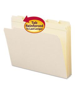 SMD10356 REINFORCED TAB MANILA FILE FOLDERS, 1/5-CUT TABS, LETTER SIZE, 11 PT. MANILA, 100/BOX