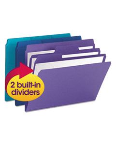 SMD11989 SUPERTAB ORGANIZER FOLDER, 1/3-CUT TABS, LETTER SIZE, ASSORTED, 3/PACK