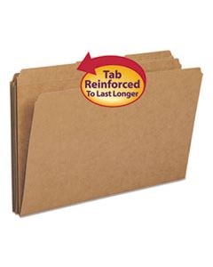 SMD15734 HEAVYWEIGHT KRAFT FILE FOLDERS, 1/3-CUT TABS, LEGAL SIZE, 11 PT. KRAFT, 100/BOX