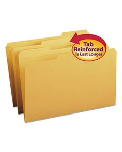 SMD17234 REINFORCED TOP TAB COLORED FILE FOLDERS, 1/3-CUT TABS, LEGAL SIZE, GOLDENROD, 100/BOX