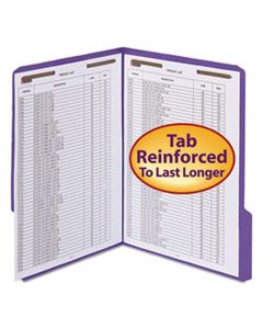 SMD12442 WATERSHED/CUTLESS REINFORCED TOP TAB 2-FASTENER FOLDERS, 1/3-CUT TABS, LETTER SIZE, PURPLE, 50/BOX