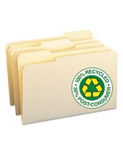 SMD15339 100% RECYCLED MANILA TOP TAB FILE FOLDERS, 1/3-CUT TABS, LEGAL SIZE, 100/BOX