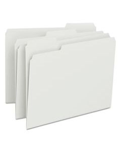 SMD12843 COLORED FILE FOLDERS, 1/3-CUT TABS, LETTER SIZE, WHITE, 100/BOX