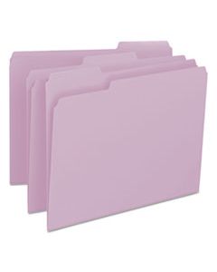 SMD12443 COLORED FILE FOLDERS, 1/3-CUT TABS, LETTER SIZE, LAVENDER, 100/BOX