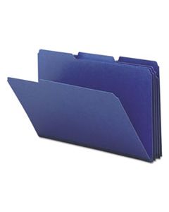 SMD22541 EXPANDING RECYCLED HEAVY PRESSBOARD FOLDERS, 1/3-CUT TABS, 1" EXPANSION, LEGAL SIZE, DARK BLUE, 25/BOX