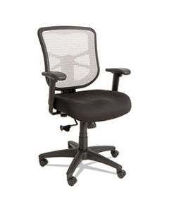 ALEEL42B04 ALERA ELUSION SERIES MESH MID-BACK SWIVEL/TILT CHAIR, SUPPORTS UP TO 275 LBS., BLACK SEAT/WHITE BACK, BLACK BASE