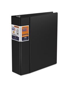STW29051 QUICKFIT D-RING BINDER, 3 RINGS, 3" CAPACITY, 11 X 8.5, BLACK