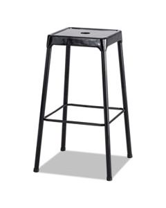 SAF6606BL BAR-HEIGHT STEEL STOOL, 29" SEAT HEIGHT, SUPPORTS UP TO 250 LBS., BLACK SEAT/BLACK BACK, BLACK BASE
