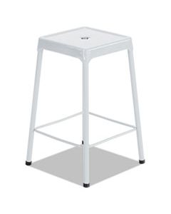 SAF6606WH BAR-HEIGHT STEEL STOOL, 29" SEAT HEIGHT, SUPPORTS UP TO 250 LBS., WHITE SEAT/WHITE BACK, WHITE BASE