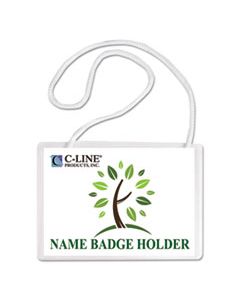 CLI97043 SPECIALTY NAME BADGE HOLDER KITS, 4 X 3, HORIZONTAL ORIENTATION, WHITE, 50/BOX