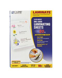 CLI65009 CLEER ADHEER SELF-ADHESIVE LAMINATING FILM, 3 MIL, 9" X 12", GLOSS CLEAR, 50/BOX